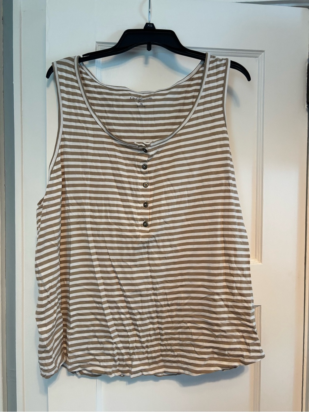Women’s Tan & White Stripe Shirt